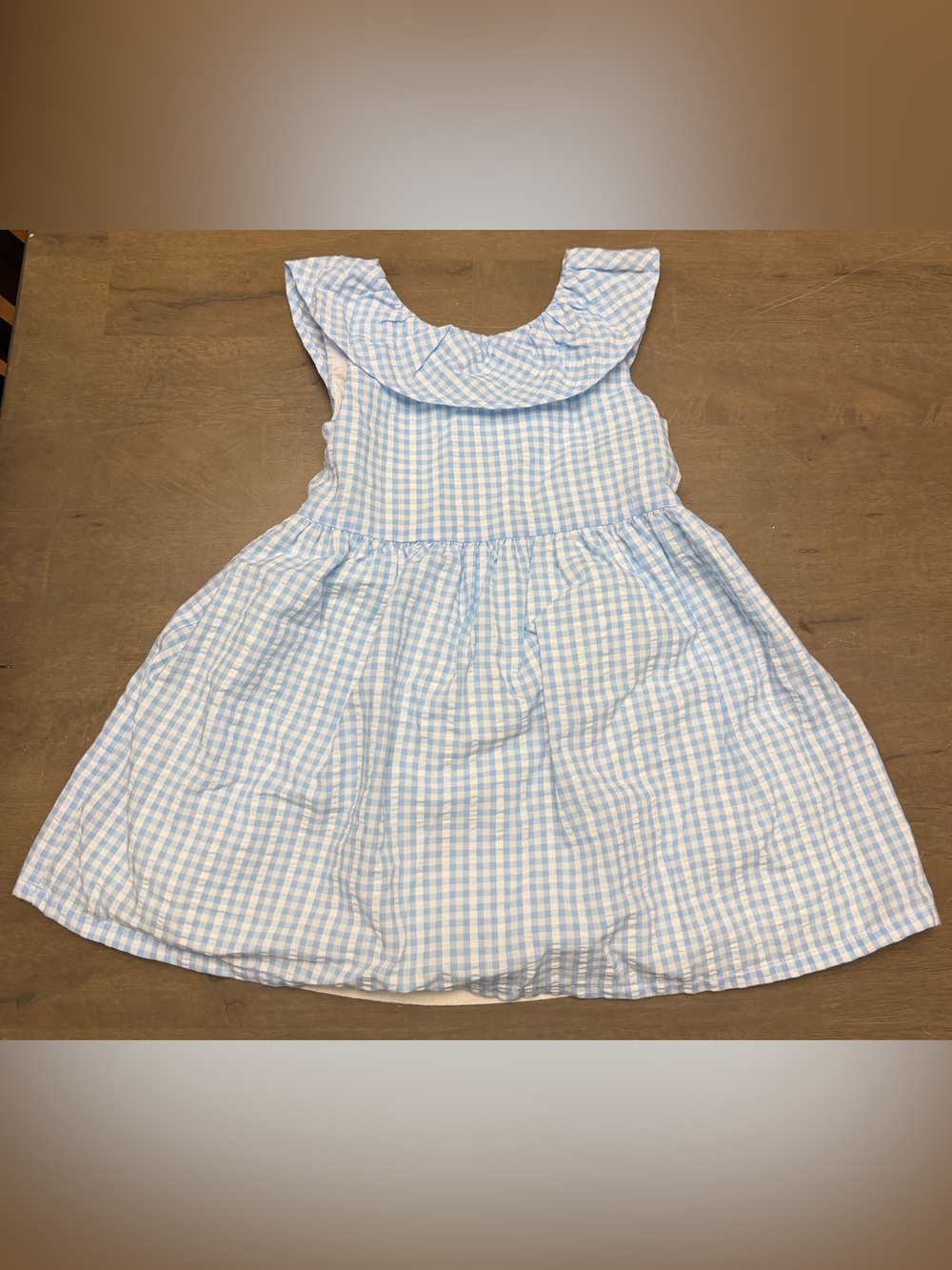 NWOT Carter's Light Blue Gingham Ruffle Dress